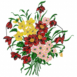 Flowers And Tree Embroidery Design 10